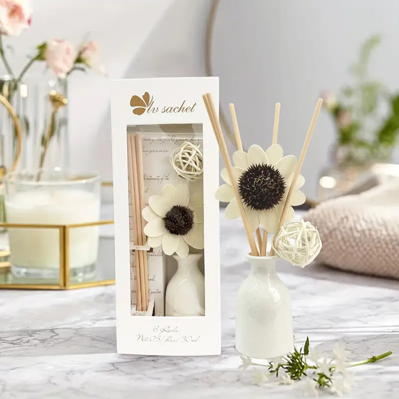 Aromaterapi Kit med Rattan og Keramikk – Inkluderer Lavendel Duftolje