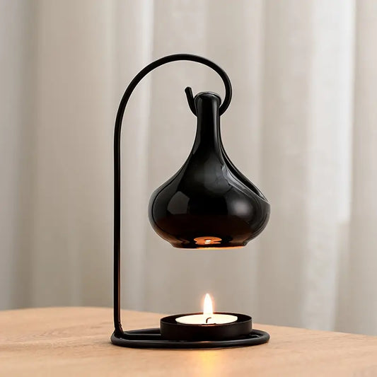 Aromaterapi, eteriskolje komfyr, røyker beholder svart